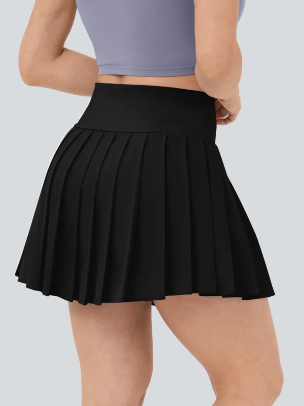 HALARA Breezeful High Waisted A-Line Pleated Skort w/Pocket Size L - Black NWT - Picture 7 of 8